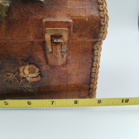 VINTAGE Handmade Holly Hobbie Paper Mache Decoupage Purse Lunchbox Kitsch - Picture 12 of 16